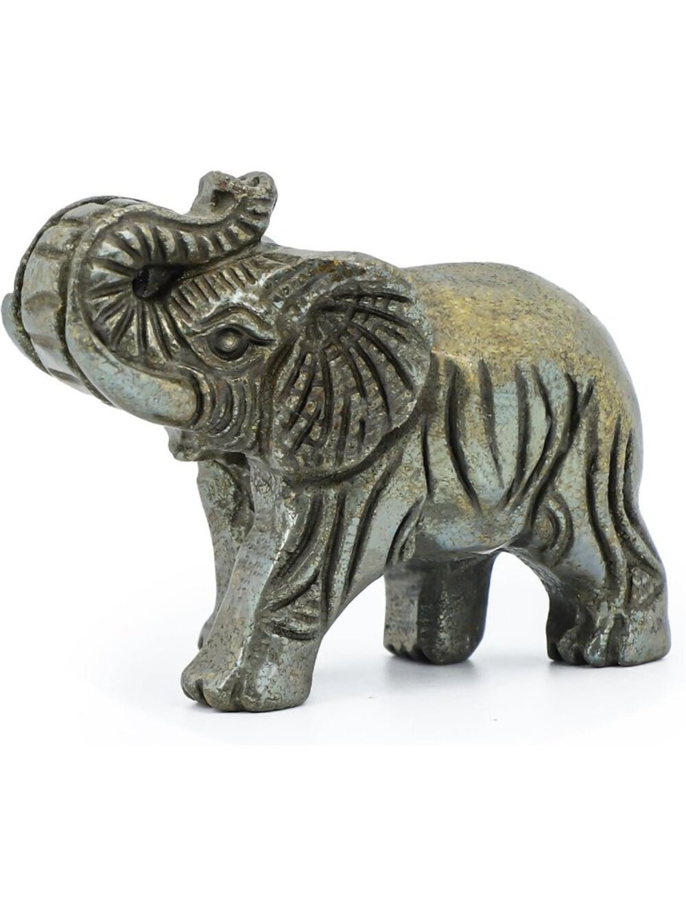 2.5" Pyrite Elephant Figurines | Crystal Healing Statues for Home Decor & Gifts